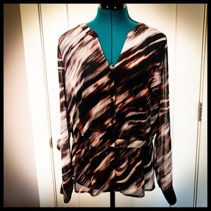 Sheer Hinge Peplum Blouse Large